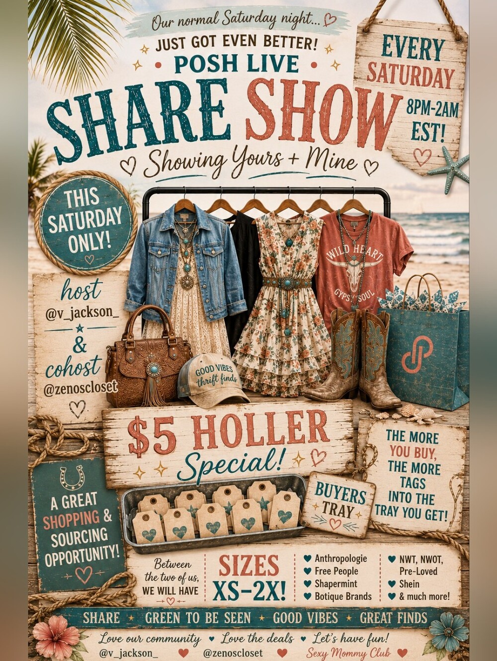 Posh Live Share Show Flyer Every Saturday 8pm EST!!!